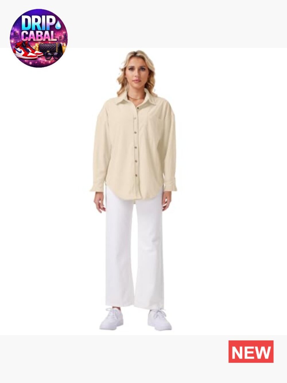 Oversized Long Sleeve Corduroy Button Down Shirt Jacket Blouse Fall Top - Picture 4 of 7